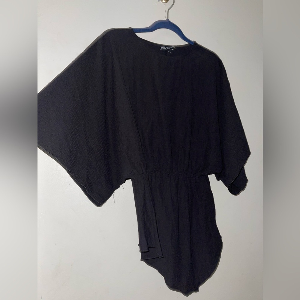NWOT Zara asymmetrical boho Sleeve Top - Picture 3 of 10